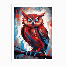 Owl PaintingAzure Insight : The Vivid Owl Painting Art Print