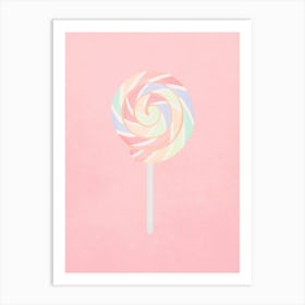 Vintage Minimal Art Pastel Color Lollipop Candy Art Print