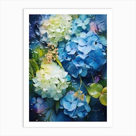 Blue Hydrangeas 1 Art Print