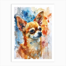 Chihuahua Watercolor Painting 3 Art Print