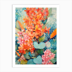 Tropical Plant Painting Jade Plant 4 Art Print