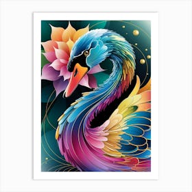 Swan Painting 3 Art Print