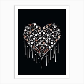 Heart Tree & Droplets Art Print