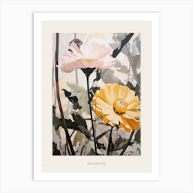 Flower Illustration Calendula 1 Poster Art Print