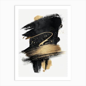 Black And Gold Abstract Painting 22 Art Print