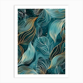 Abstract Leaves Pattern 2 Art Print