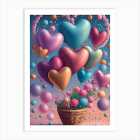 Heart Balloons Art Print