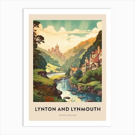 Devon Vintage Travel Poster Lynton And Lynmouth Art Print