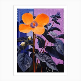 Surreal Florals Periwinkle 1 Flower Painting Art Print