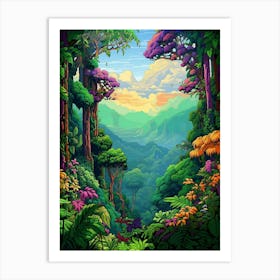 Monteverde Cloud Forest Pixel Art 3 Art Print