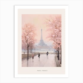 Dreamy Winter Painting Poster Paris France 4 Art Print