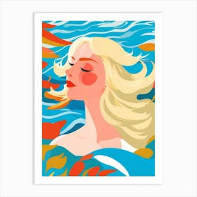 Girl In The Water Art Print