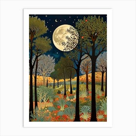 William Morris Night In The Forest 7 Art Print