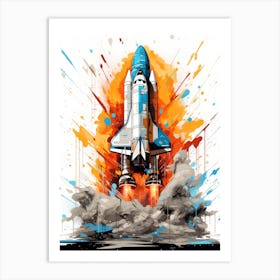 Space Launch Painting Art Print