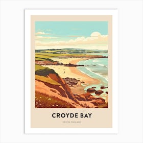 Devon Vintage Travel Poster Croyde Bay 3 Art Print