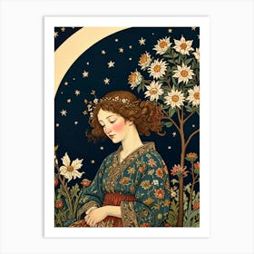 William Morris Moon And Stars 1 Art Print