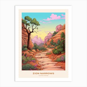 Zion Narrows Usa 1 Hike Poster Art Print