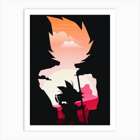 Anime Negative Space ― Goku Sunset Art Print