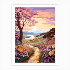 Dusky Track New Zealand 1 Hike Illustration Art Print