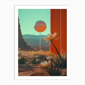 Desert Landscape Collage Art Print