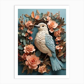 Bird In A Wreath 12 Art Print