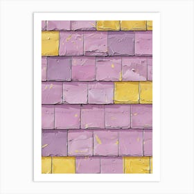 Pink And Yellow Brick Wall Art Print