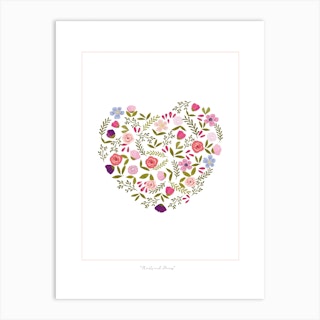 Hearts And Flowers Art Print