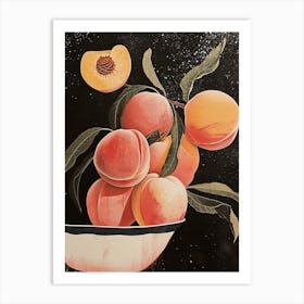 Abstract Art Deco Peach Explosion 4 Art Print