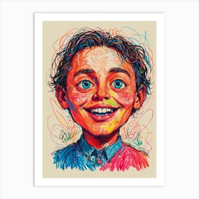 Boy With Blue Eyes Art Print