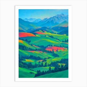 Tatra National Park Poland Blue Oil Painting 2  Art Print