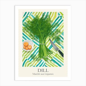 Marche Aux Legumes Dill Summer Illustration 7 Art Print