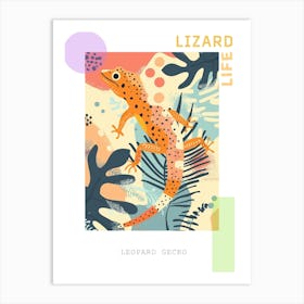 Orange Leopard Gecko Abstract Modern Illustration 3 Poster Art Print