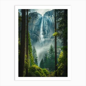 Waterfall In Yosemite 3 Art Print