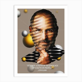 Quote In Ribbon Famous People Steve Job ― It S Not A Faith In Technology Art Print