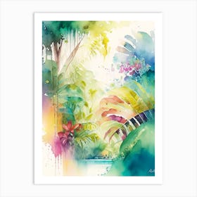 Nosara Costa Rica Watercolour Pastel Tropical Destination Art Print