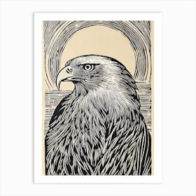 Eagle 2 Linocut Bird Art Print