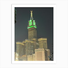 Clock Tower At Night Art Print