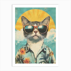 Vintage Retro Poster Cool Cat 20 Art Print