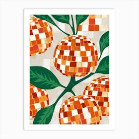 Mosaic Oranges Art Print