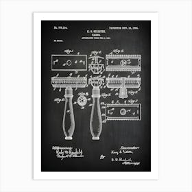 Bathroom Decor Razor Patent Print Bath Decor Bathroom Wall Art Bathroom Poster Historic Bathroom Picture Bathroom Patent Hb1341 Art Print