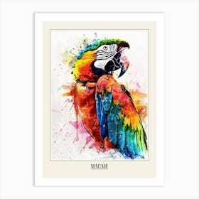 Macaw Colourful Watercolour 1 Poster Art Print