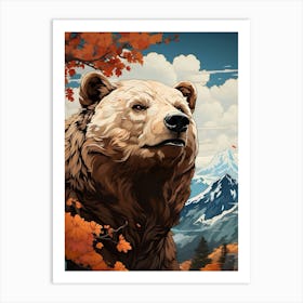 bear in forest Art Print