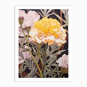 Marigold 1 Flower Painting Art Print