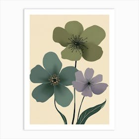 Three Flowers 14 Art Print