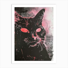 Cat With Red Eyes 5 Art Print