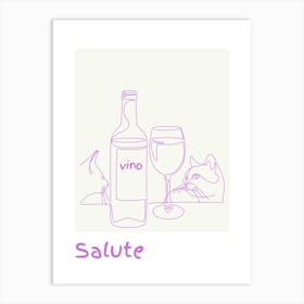 Salute Wine Poster Purple Art Print