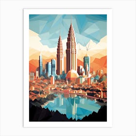 Kuala Lumpur, Malaysia, Geometric Illustration 4 Art Print