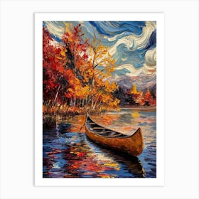 Canoe On The Lake Art Print