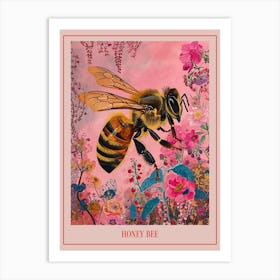 Floral Animal Painting Honey Bee 3 Poster Art Print