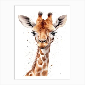 Baby Giraffe Watercolour Nursery 8 Art Print